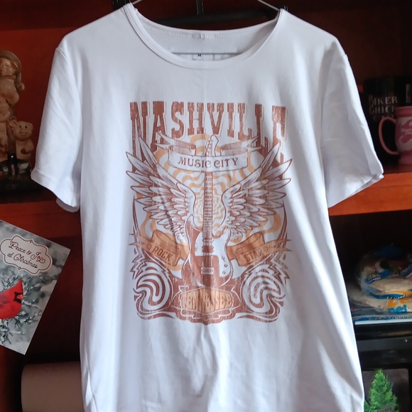 No tag Tops - T-shirt from Nashville large white and gold